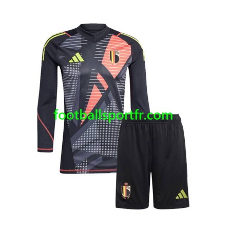 Tenue Belgique Gardien Enfant Domicile UEFA Euro 2024 Maillot de Foot ML